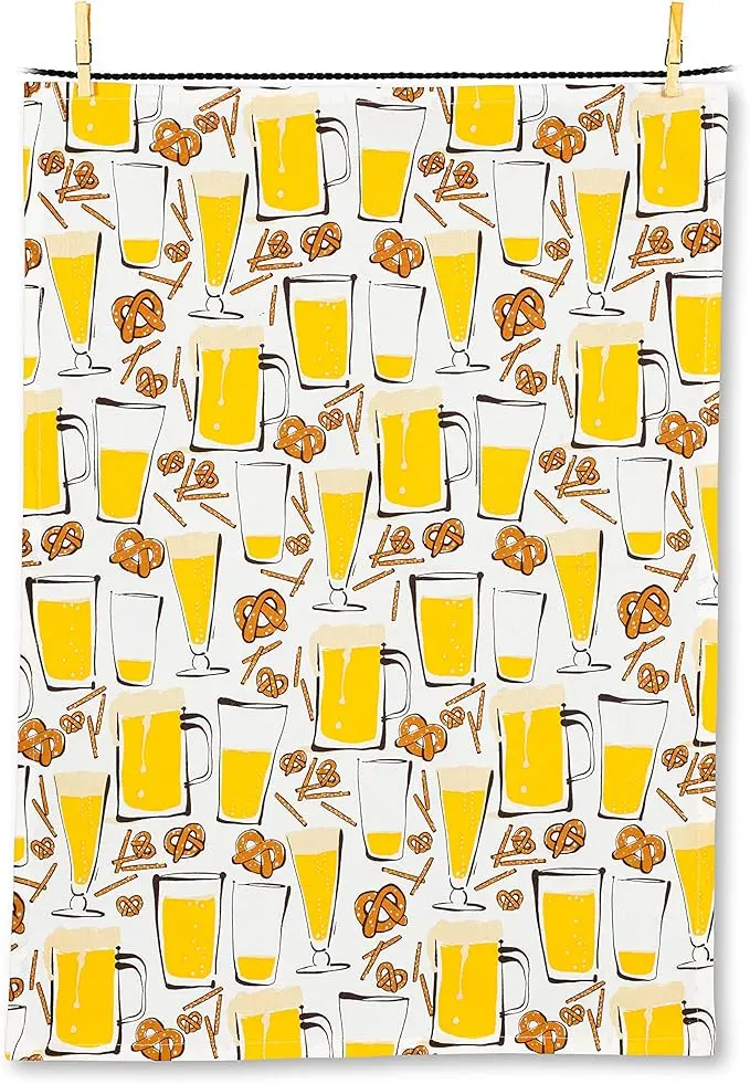 Beer & Pretzels Themed Kitchen Towel/Dishcloth – 20" X 28" 1
