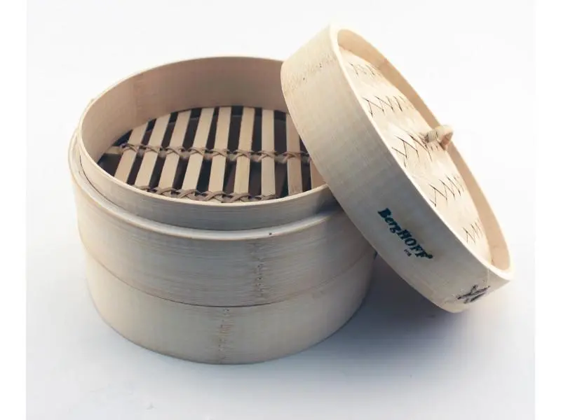 Berghoff 7-Inch Bamboo Steamer – Compact Traditional Asian Cookware 1