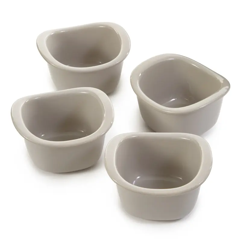 Berghoff Balance Stone Ramekin Set – 4-Pack, 3.5-Inch (10 Oz), Moonmist Finish 1