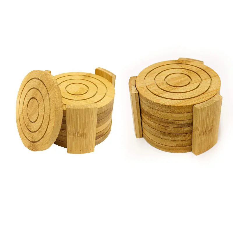 Berghoff Bamboo Round Coaster Set — 14-Piece 1