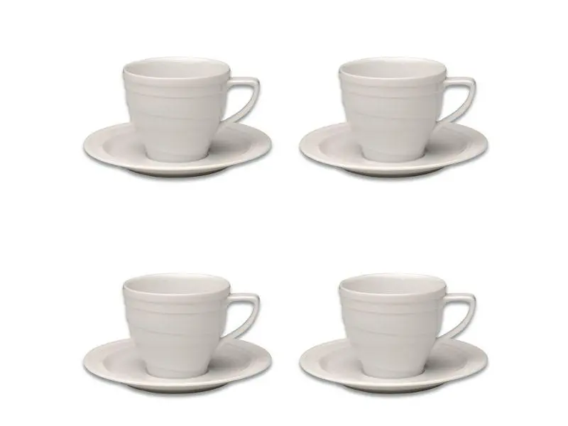 Berghoff Essentials 4-Ounce Porcelain Cup And Saucer Set – 4-Piece 1
