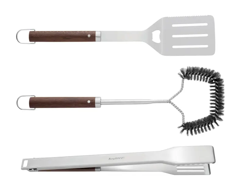 Berghoff Essentials Bbq Tool Kit – 3-Piece Set With Wooden Handles 1