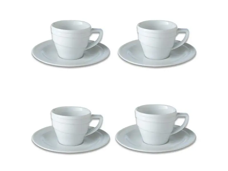 Berghoff Essentials Espresso Set – 4-Piece Porcelain Cups & Saucers (3.5 Oz) 1
