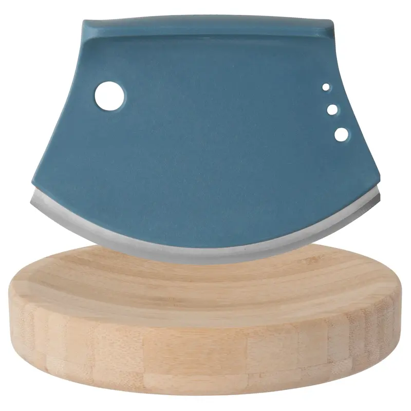Berghoff Leo Bamboo Herb Chopper Set – 2-Piece, 6.25", Blue Accents 1