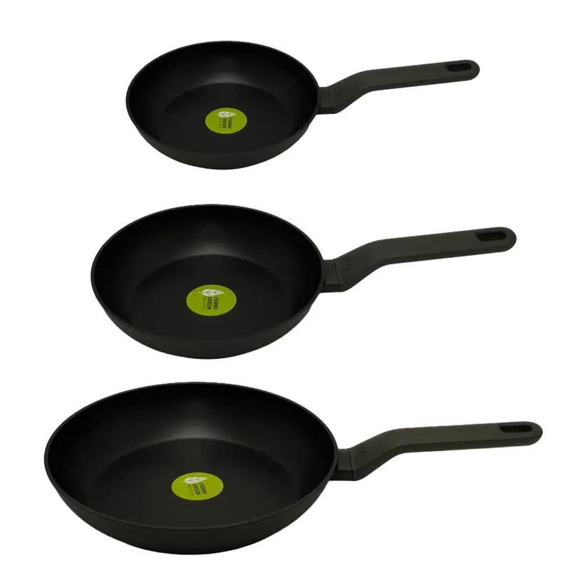 Berghoff Leo Non-Stick Cookware Set – 3-Piece (8", 10", 11") In Matte Black 1