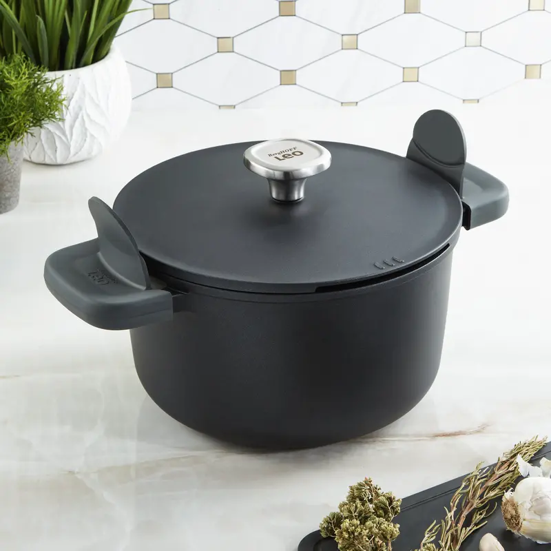 Berghoff Leo Phantom Stockpot – 10" Ceramic Non-Stick, 5.8-Quart, Recycled Material Composition 1
