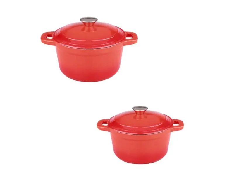 Berghoff Neo 4-Piece Orange Cast Iron Cookware Set (3 Qt & 7 Qt Dutch Ovens) 1