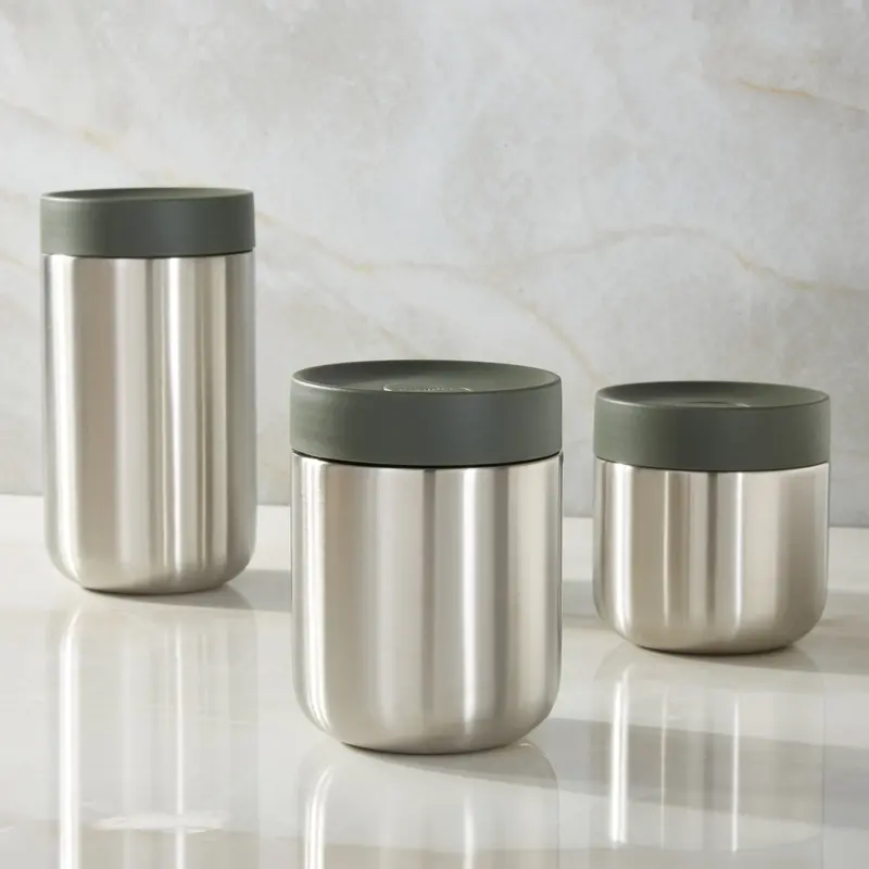 Berghoff Nommie Stainless Steel 3-Piece Food Container Set – Brushed Steel 1