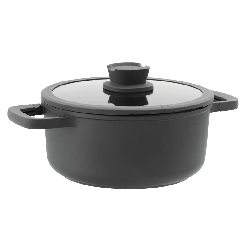 Berghoff Stone 10-Inch Stockpot – 4.6-Quart, Heavy-Duty Non-Stick, Tempered Glass Lid 1