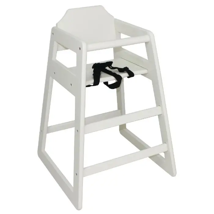Bolero Antique White Wooden High Chair For Dining Areas 1