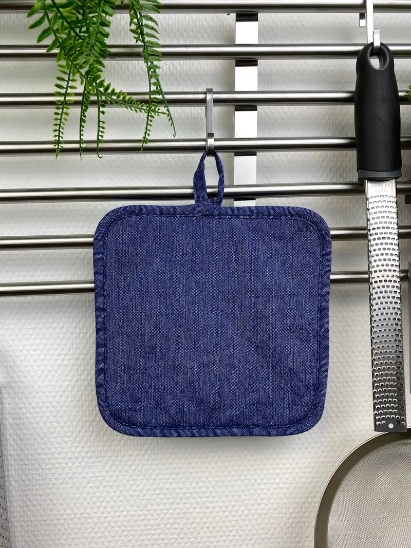 Daily Denim Kitchen Towel – Durable Navy Blue Design 1