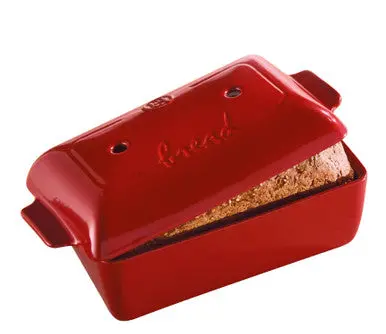 Emile Henry Burgundy Loaf Pan – French Ceramic Bread Baker (8.5" X 5", 1.8L) 1