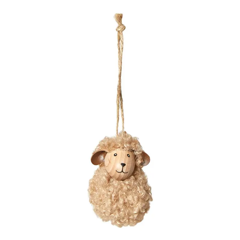 Fluffy Lamb Wall Hanging Decor – 7 Cm, Light Brown Tone 1