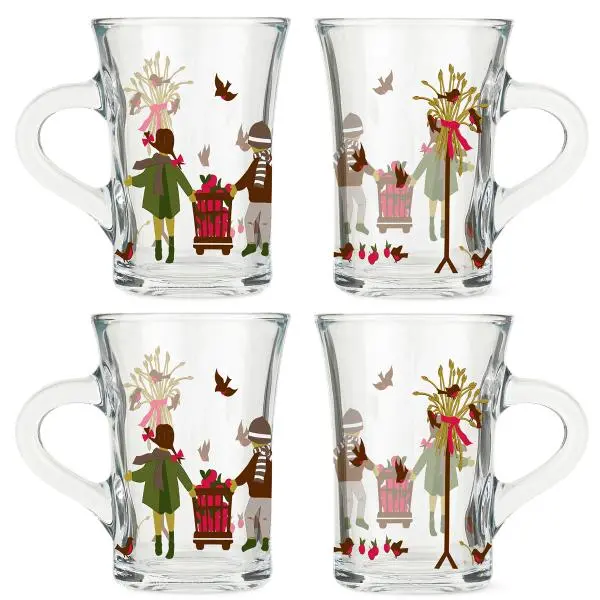 Holmegaard Holiday Hot Drink Tumbler Set – 4-Piece Multi-Design Collection 1