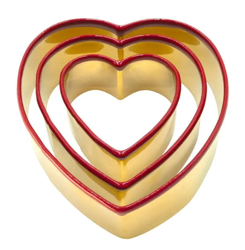 Kitchen Basics Heart-Shaped Cookie Cutter Set – 3-Piece Baking Essential 1
