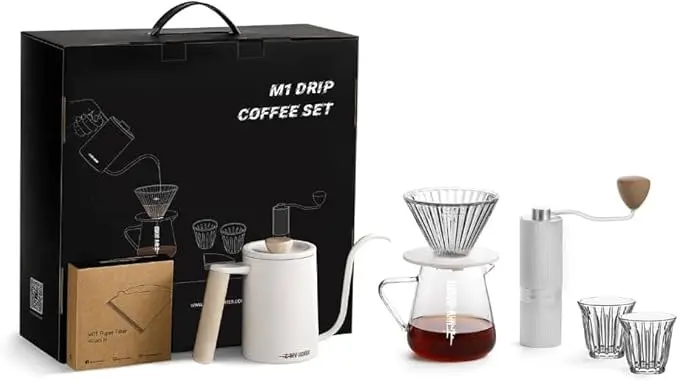 M1 Basic Drip Coffee Set – 7-Piece Hand Brewing Kit In White (Mhw-3Bomber) 1