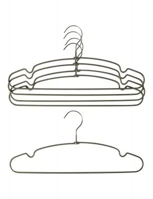 Powder-Coated Iron Hangers – 10-Pack, 40 X 19 Cm, Soft Grey Tone 1