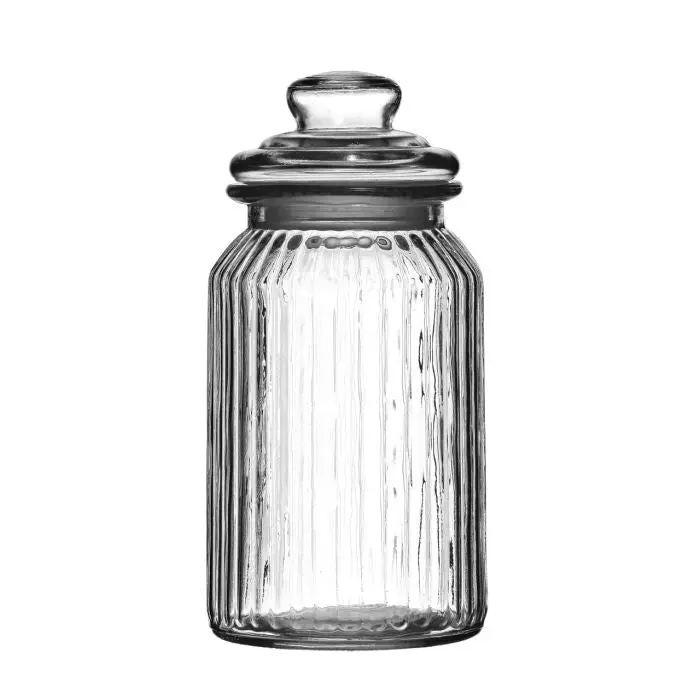 Premier 1300Ml Ribbed Round Glass Storage Jar – Large-Capacity, Model 1209758 1