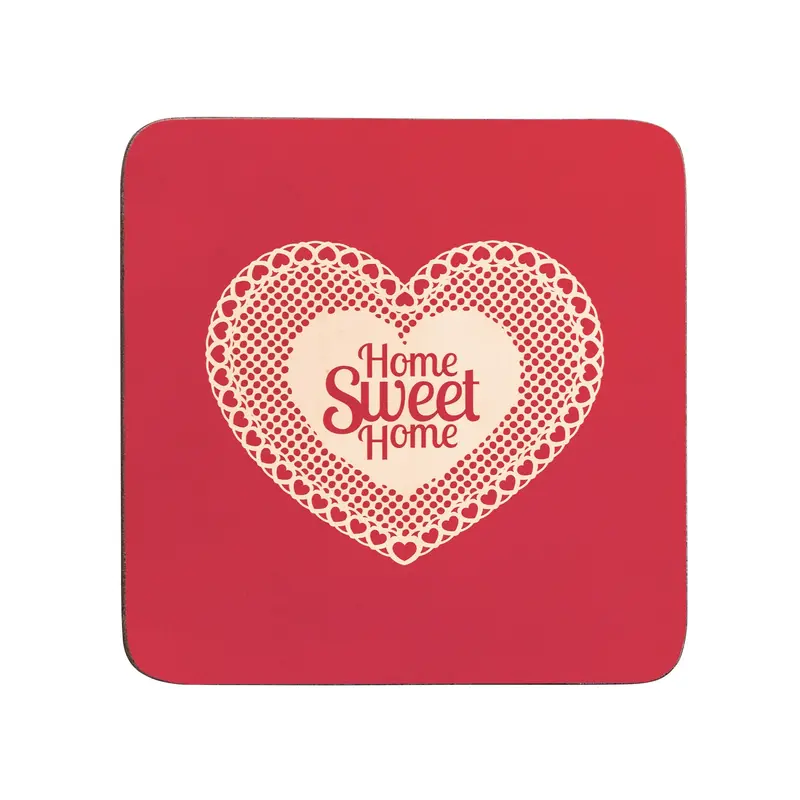 Premier Set Of 4 Cork Coasters With 'Home Sweet Home' Design – 1203611 1