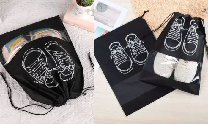 Set Of 5 Clear Shoe Storage Bags – Stackable, Dust-Proof Closet Organizers 1