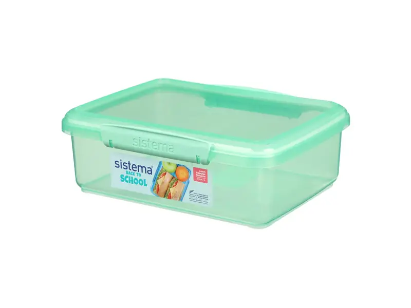 Sistema 2L Green Lunch Box – Leak-Proof, Stackable Food Storage 1