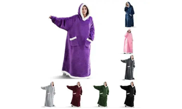 Super-Long Hoodie Blanket – Ultra-Comfortable Wearable Throw For Relaxation 1