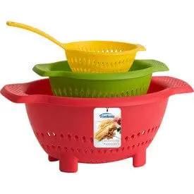 Trudeau 3-Piece Nested Colander Set – Stainless Steel & Non-Slip Design 1