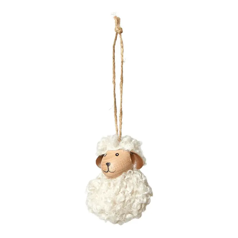 White Fluffy Lamb Wall Hanging – 7 Cm Height, Soft Textured Finish 1