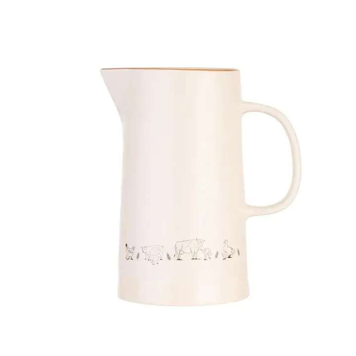 Woodbury Lane Pouring Milk Jug – Ergonomic Ceramic Pitcher With Spout Guard 1